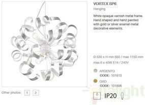 Lustra,Pendul modern diametru 53cm, VORTEX SP6 101613 argintiu