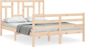 vidaXL Cadru de pat cu tăblie, 140x200 cm, lemn masiv