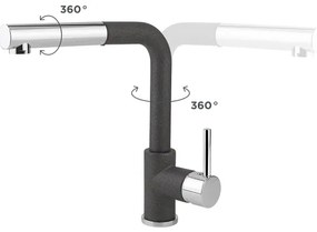 Concept BDG4527DG - Baterie pentru chiuvetă cu pulverizator extractibil, 26,9 cm, granit/gri închis