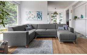 Colțar gri extensibil/cu spațiu de depozitare (cu colț pe partea stângă/în formă de "U") Classy Sophie – Miuform