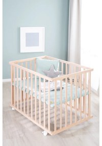 Țarc pentru copii în culoare naturală cu înălțime reglabilă/cu roți 75x100 cm Style – Roba