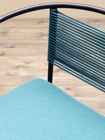 Scaun dining albastru din textil, Arena