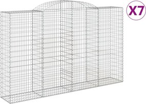 vidaXL Coșuri gabion arcuite 7 buc, 300x50x180/200 cm, fier galvanizat