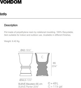 GHIVECI / JARDINIERA DE FLORI SUAVE 42x65cm Vondom