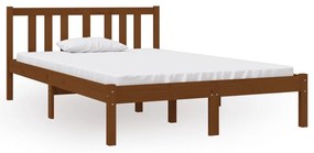 814857 vidaXL Cadru de pat mic dublu, maro miere, 120x190 cm, lemn masiv