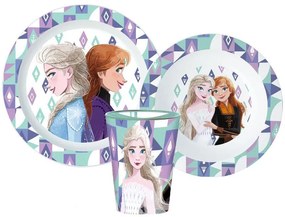 Disney Regatul de gheață Set de vase Ice Magic, set micro plastic, cu pahar de 260 ml