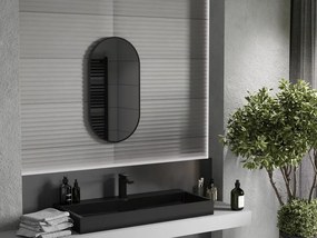 Mexen Loft oglindă baie ovală 75 x 40 cm, cadru negru - 9851-075-040-000-70