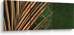 Tablou cu frunză (cu ceas) (90x30 cm)