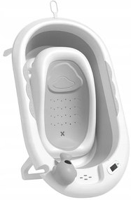 Cada de baie pliabilă pentru copii VAIANA PREMIUM cu șezlong și suport - mai multe culori Gri