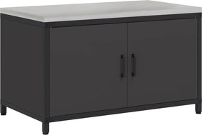 vidaXL Depozitare pentru bucătărie cu raft Negru 60 x 50 x 92 cm Oțel