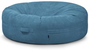 Fotoliu bean bag albastru cu tapițerie din catifea reiată Roll 190 – SLOWDOWN
