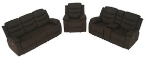 Canapea 3+2+1, material textil maro, FABRON 2 NEW