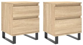 vidaXL Noptiere, 2 buc., stejar sonoma, 40x35x50 cm, lemn compozit