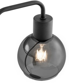 Lampa de masa Art Deco neagra cu sticla fumurie - Vidro