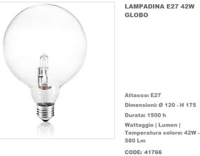 Bec halogen E27 42 Watt 580Lm GLOBO 41766