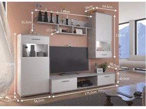 Set mobila Living ,Beton deschis alb ,230 cm lungime ,Bortis Impex