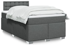 vidaXL Pat box spring cu saltea, gri închis, 120x200 cm, textil