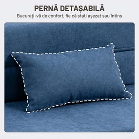 HOMCOM Fotoliu extensibil pliabil, convertibil în șezlong și saltea, 80 x 80 x 64 cm, albastru închis | Aosom Romania