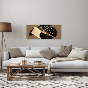 Tablou - Abstracție maro auriu N⁰1 (120x50 cm)