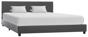 vidaXL Cadru de pat, gri, 120x200 cm, piele ecologică