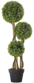 HOMCOM Plante Artificiale Decorative Buxus, Planță Sferică în Ghiveci, Plante Artificiale pentru Decor de Interior și Exterior, 90cm | Aosom Romania