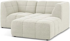 Colțar bej cu tapițerie din țesătură bouclé (cu colț pe partea dreaptă/cu șezlong) Aloha – Makamii