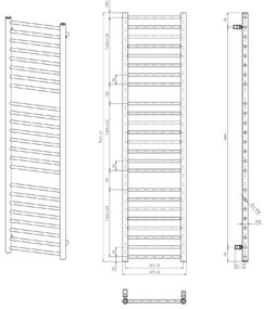 Sapho - Radiator pentru baie DINA, 477 W, 40 x 156 cm, alb