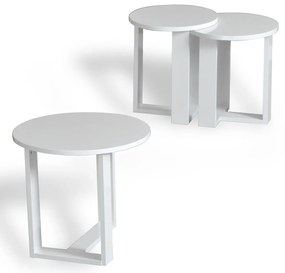 Masă pliantă Mira White, 3 buc
