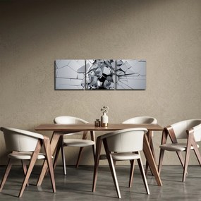 Tablou abstracție 3D (cu ceas) (90x30 cm)