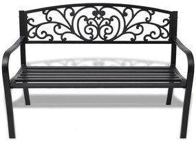 42168 vidaXL Bancă de grădină, negru, 127 cm, fontă