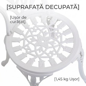 Outsunny Set de Gradina 3 Piese din Aluminiu cu 2 Scaune