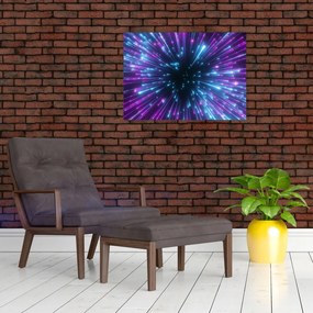 Tablou pe sticlă - Spațiu neon (70x50 cm)
