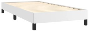 Cadru de pat, alb, 90x200 cm, piele ecologica Alb, 25 cm, 90 x 200 cm