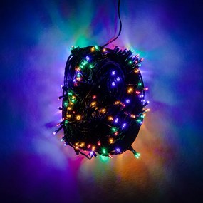 Instalație luminoasă tip șirag LED, 40 m, multicolor, 200 diode colorate