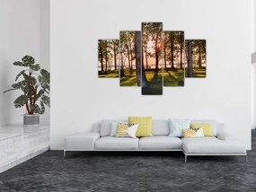 Tablou cu pomi lângă lac (150x105 cm)