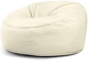 Fotoliu bean bag crem cu tapițerie din țesătură bouclé Om 135 – SLOWDOWN