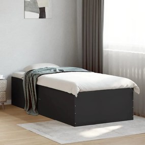 3280959 vidaXL Cadru de pat, negru, 100x200 cm, lemn prelucrat