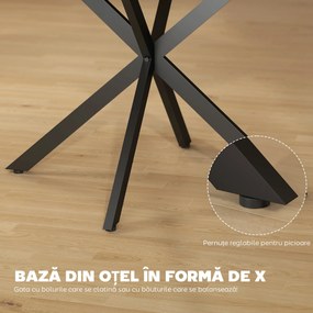 HOMCOM Extendable Dining Table for 4-6, 100-135 cm Industrial Kitchen Table with Butterfly Leaf and X-Shape Base, Round to Oval for Dining Room, Living Room, Natural Wood Finish | Aosom Romania