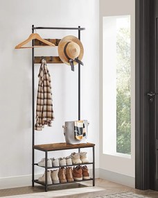 Panou pentru hol TAYLOR cu dulap pentru incaltaminte 180x64 cm, maro rustic