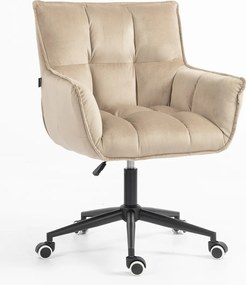 HR560K Scaun Catifea Latte cu Bază Neagră