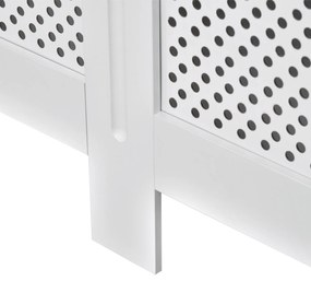 HOMCOM Carcasă Modernă pentru Calorifer, Model cu Gratii din MDF, Design cu Lamele pentru Casă și Birou, 111,5x82x19 cm, Alb | Aosom Romania