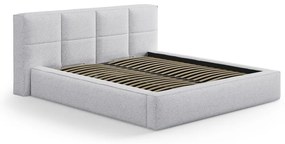 Tăblie de pat gri deschis tapițată 209x100 cm Darren – Micadoni