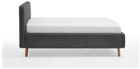 Pat gri antracit tapițat fără somieră 120x200 cm Mattis – Meise Möbel