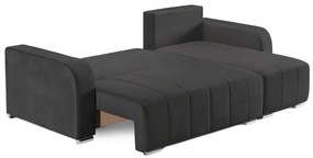 Coltar Extensibil 3 locuri Armando, cu ladă de depozitare, Verde - Gri, 240 x 147 x 85 cm