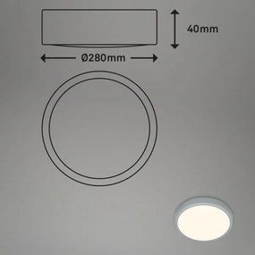 Plafonieră LED Briloner 3700-014 RUNA LED/16W/230V 3000K d. 28 cm argintiu