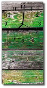Ceas de perete din sticla vertical Placi de mușchi verde din lemn