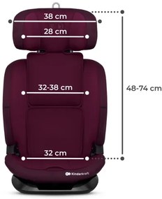 Scaun auto KINDERKRAFT ONETO 3 i-Size (76-150 cm) + Isofix Cherry pearl