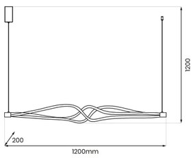 Lustră LED pe cablu TWISTER LED/56W/230V negru