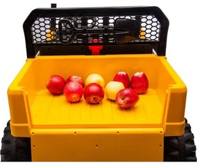 Mașinuță electrică CAT 60W/7500 mAh galben/negru + telecomandă