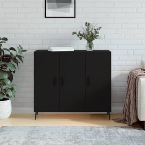 828125 vidaXL Servantă, negru, 90x34x80 cm, lemn compozit